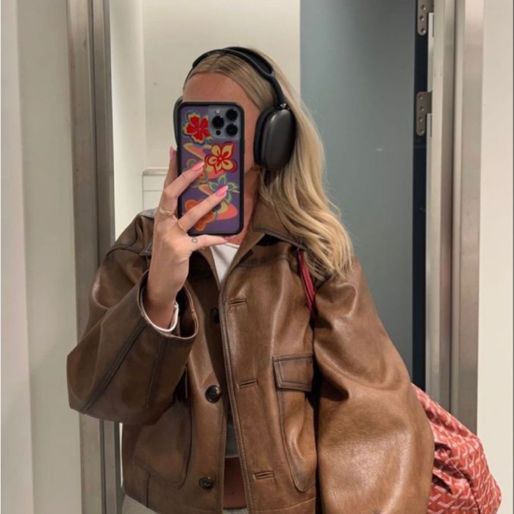 dusika grained faux leather jacket - source unknown